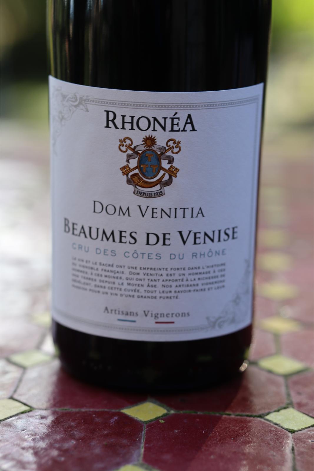 The front label shows that it is a Beaumes-de-Venise and Dom Venitia.